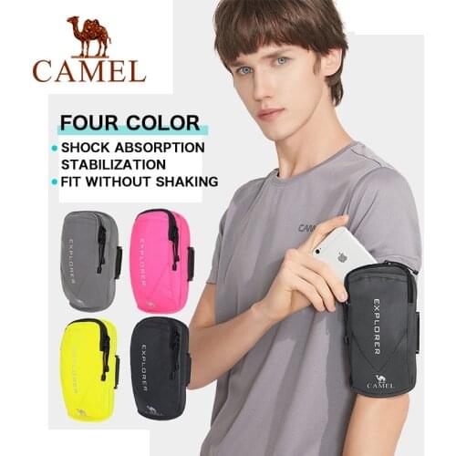CAMEL Couples Sports Arm Bag Mobile Phone Bag Running Fitness Small Bag Men and Women Cycling Travel Hiking Portable Handbags