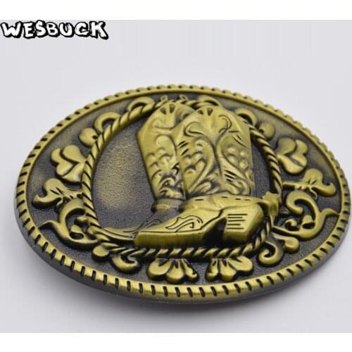 WesBuck Brand Boots Metal Belt Buckles for Man Unisex Western Buckles With PU Belt