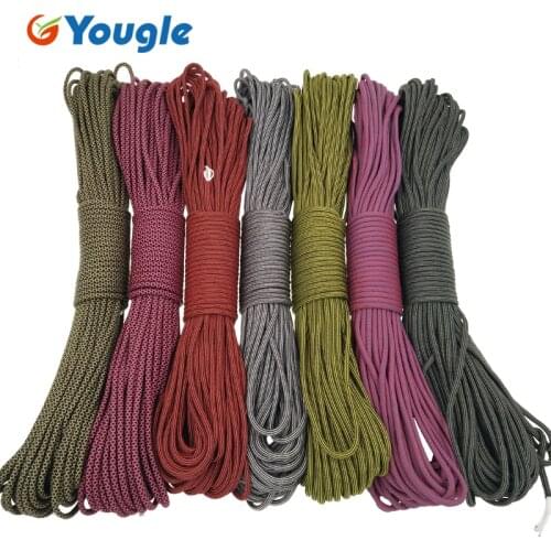 YOUGLE Paracord 550 Parachute Cord Lanyard Rope Mil Spec Type III 7Strand 100FT Climbing Camping survival equipment 165-171