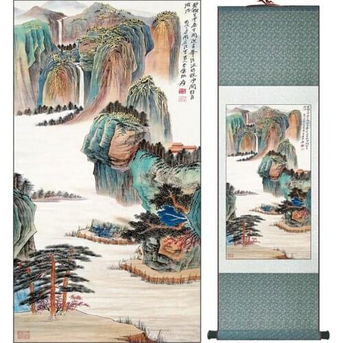 ZhangDaqian landscape painting Chinese art Painting Home Office Decoration Chinese painting 2015012201Printed painting