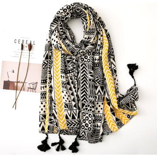 Spring Scarf Shawl Leaf Printed Womens Headscarf Black Navy Blue Wine Red Summer Islamic Female Head Wraps