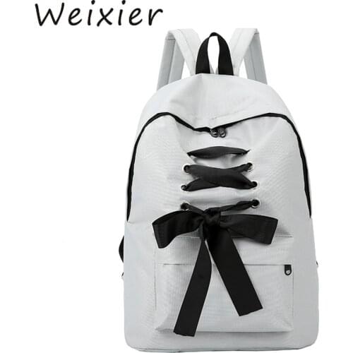 WEIXIER Simple Colour Women Backpack Students School Bags for Teenage Girls Rucksack mochilas escolares para adolescentes ZK-79