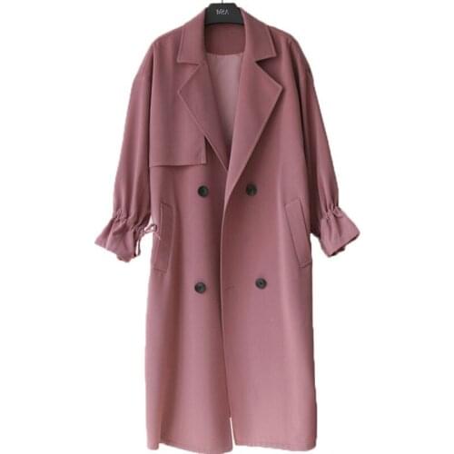 Women clothes 2019 British style long coat womens fashion loose and comfortable Double breasted womans coats