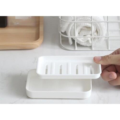 1PCS Creative Soap Dish White Plastic Portable Double Layer Soap Case Soap Rack For Bathroom Bathroom Kitchen Storage Holder