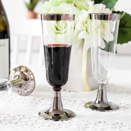 10pcs High quality champagne cocktail glasses 160ml plastic cups picnic party water glass hotel western wedding reception cups