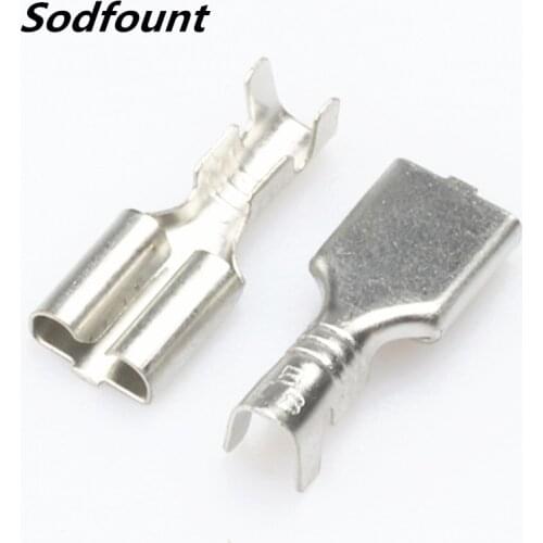 100pcs H62 brass tinned 6.3mm automotive terminal Automotive connector female terminal DJ626-6.3B