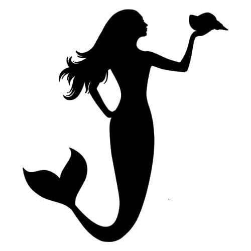 12.8*14.3CM The Daughter Of Sea Mermaid Car Sticker Silhoutte Fashion Style Cartoon Vinyl Decal Black/Silver C20-0732