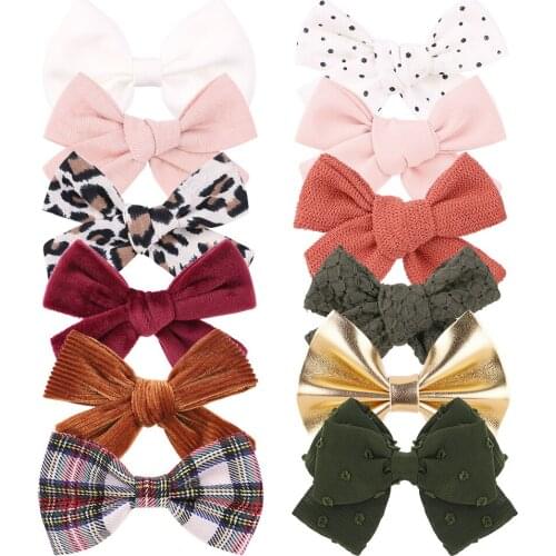 12PCS/Set New Princess Hair Clips For Baby Girls Hair Bow Solid Color Floral Bowknot Hairpin Hairgrips Barrettes Kids Headwear