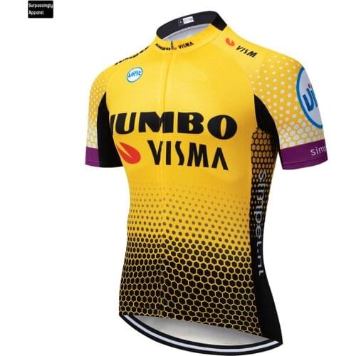 2019 6XL Jumbo Visma Cycling Team Clothing Bike Jersey Mens Bicycle Short Seeve Pro Cycling Jerseys Bike Top Maillot Summer