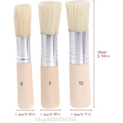 3Pcs/Set Wooden Stencil Brush Hog Bristle Brushes Acrylic Watercolor Oil Painting Jy17 20 Dropship