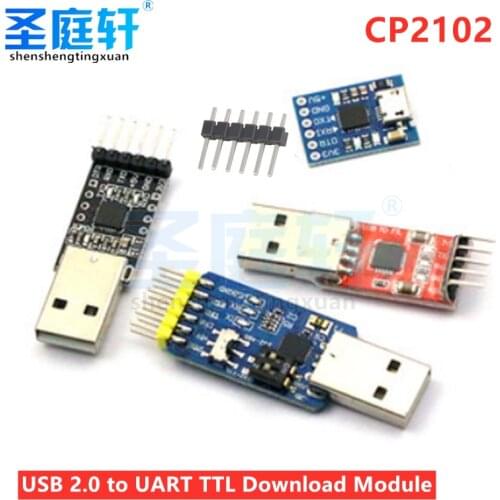CP2102 5Pin USB to TTL 485 232 Module 6Pin Serial UART Converter FT232 Replacement STC Adapter Module 3.3V/5V Power for Arduino