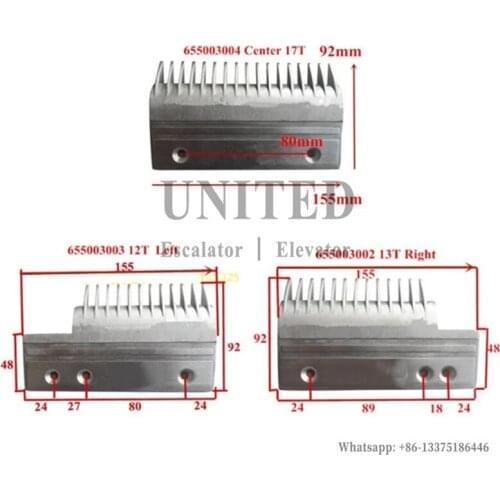 5pcs Escalator Aluminum Comb Plate 655003002 655003003 655003004
