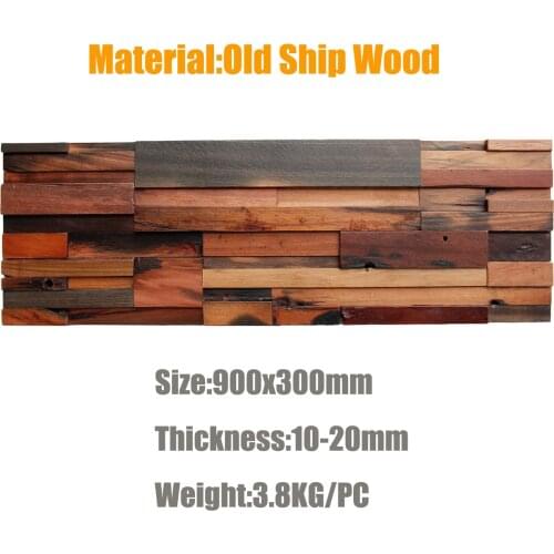 90x30cm Lengthened Old Ship Wood Mosaic tile 1box 4pieces Decorative Wall Panel 3D Art Pattern Wood Mosaics Tile For Home Decor