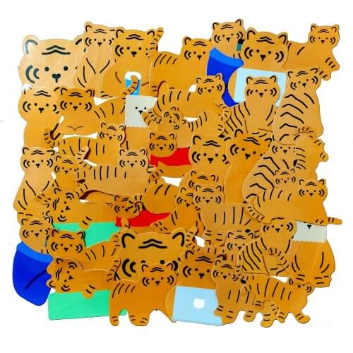 50Pcs Korea Ins Cute tiger 2021 Sticker For Suitcase Skateboard Laptop Luggage Fridge Phone Car Styling DIY Decal Sticker