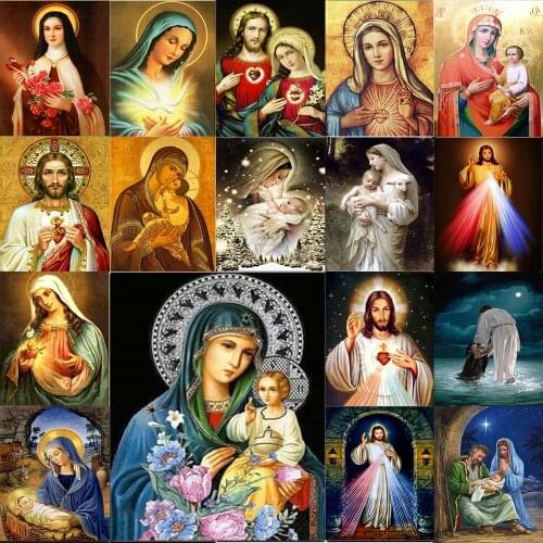 5D DIY Religious Diamond Embroidery Jesus Full Drill Diamond Painting Resin Diamond Mosaic Art Home Decoration Gift