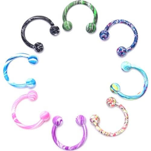 8Pcs/Set Stainless Steel Lip Nose Hoop Balls Body Piercing Jewelry Horseshoe Bar Ear Ring Belly Button Femme 3 Styles
