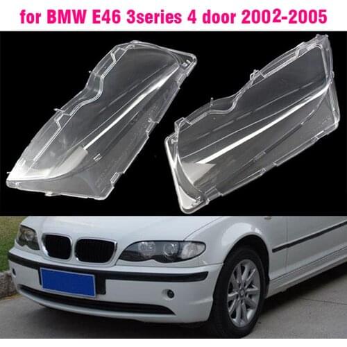 Car Front Headlight Lens Cover For BMW E46 4-door 2003 2004 2005 Auto Shell Headlamp Lampshade transparent