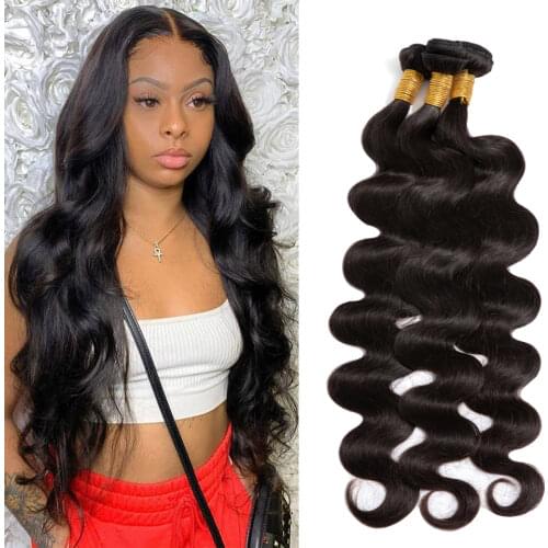 COVERQUEEN 28 30 32 34 40 Inch Brazilian Hair Weave Bundles Body Wave 100% Human Hair Bundles Raw Virgin Remy Hair Extensions