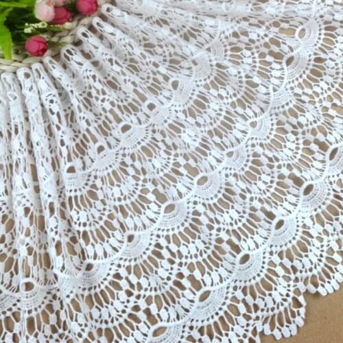 Buulqo White lace trim 50 * 34cm wide water soluble hollow embroidery lace trim hand DIY Home Decoration Lace Sewing Crafts