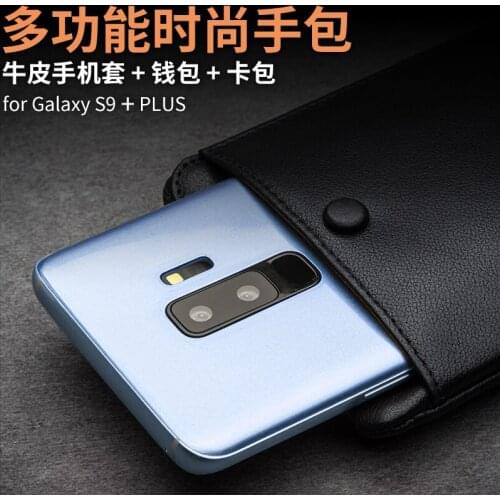 Real Genuine Leather Pocket Cover For Samsung Galaxy S9 S9+Plus Stylish Business Wallet Card Slot Bag Case For Galaxy S9 S9+Plus