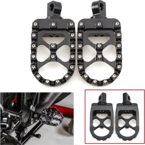 Black Footpeg Footrest Foot Peg Rests Pedal For Harley Dyna Softail Road King Sportster 883 1200 CVO Custom Fat Boy