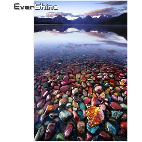 DIY Diamond Painting Cross Stitch Colored Stones Landscape Needlework Full Rhinestone Mosaic Diamond Embroidery Decoration Home