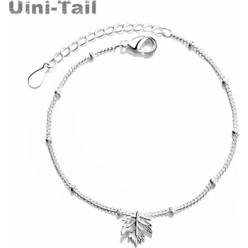 Uini-Tail Hot Sale New 925 Sterling Silver Delicate Maple Leaf Bracelet Fashion Trendy Flowing Sweet High Quality Jewelry ED742