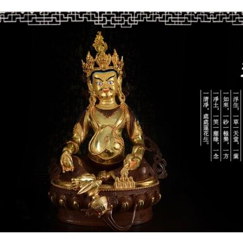 HOT SALE buddha # HOME ROOM Protection Talisman gold-plating Yellow Jambhala God of money temple buddha statue 49 cm