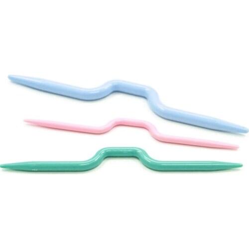 Stitch Needles Plastic Knitting Needles for Manual Scarf Sweater U-shaped Twist Weaving Sewing Accessory 2 Sets(3pcs/set, S/M/L)