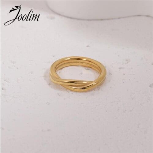 Joolim High End Twisted Stainless Steel Rings for Women Minimalist Rings for Women Design Jewelry