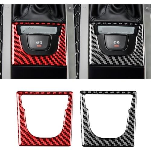 Fit For Porsche Macan 2014-2021 Real Carbon Fiber Console Electronic Handbrake Panel Trim Cover Interior Car Accessories