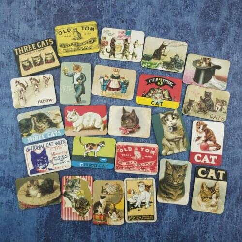 24 Pcs fridge magnets animals Cat home deco tourism souvenir magnet for refrigerators magnet magnetic sticker paste Arts Crafts