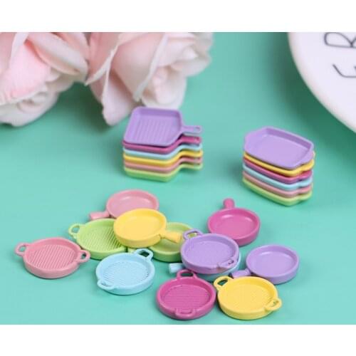 4Pcs/set 1/12 Scale Dollhouse Miniature Steak Plate Dish Model For Dollhouse Kitchen Decor