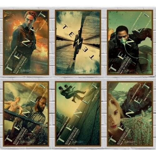 2020 New Action Movie Tenet Poster Character Retro Posters Vintage Kraft Paper Painting Bar Cafe Home Decor Wall Sticker