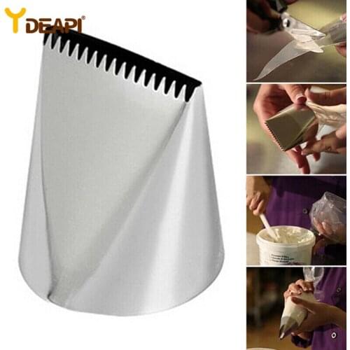 YDEAPI Extra Large Stainless Steel Nozzle Icing Piping Nozzles Cream Cake Decorating Tools Pastry Baking Accessories