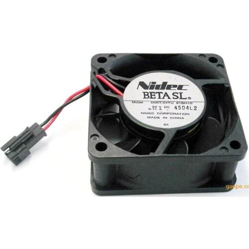 Original D06T-24TU 6CM 60*60*25 DC 24V 0.11A 2 Lines NBR Bearing Inverter Cooling Fan