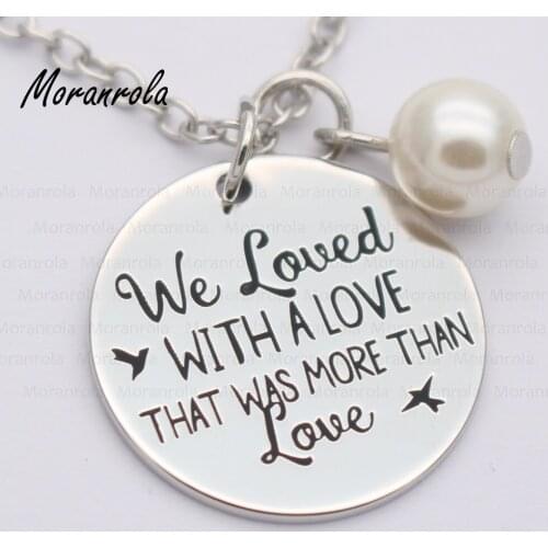 New arried "We Love With A Love That Is More Than Love "Copper necklace Keychain,charm Inspirational jewelry Edgar Allan Poe