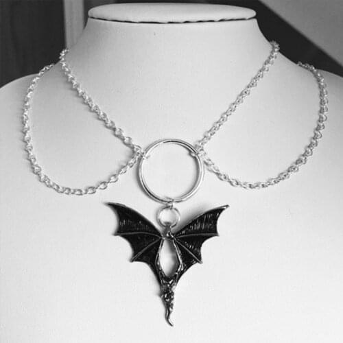 2020 Fashion Flying Vampire Bat Chocker Necklace Dark Style Choker Creative Gift Punk Demon Gothic Jewelry For Women Aesthetics