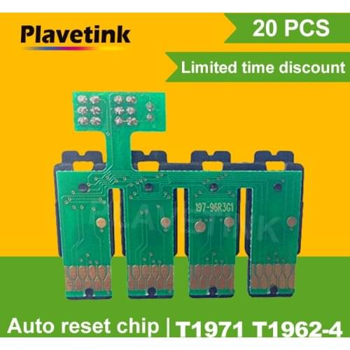Plavetink 20PCS T1971 T1962-T1964 CISS Reset Combo Chip For Epson XP201 XP211 XP204 XP401 XP411 XP214 XP101 WF-2532 Printer