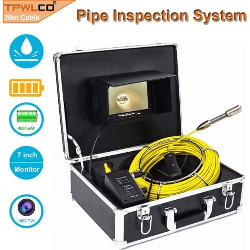 23mm Lens Industrial Endoscope 7 Inch Monitor 20M Cable Plumbing Inspection Camera Used For Pipe Inspection