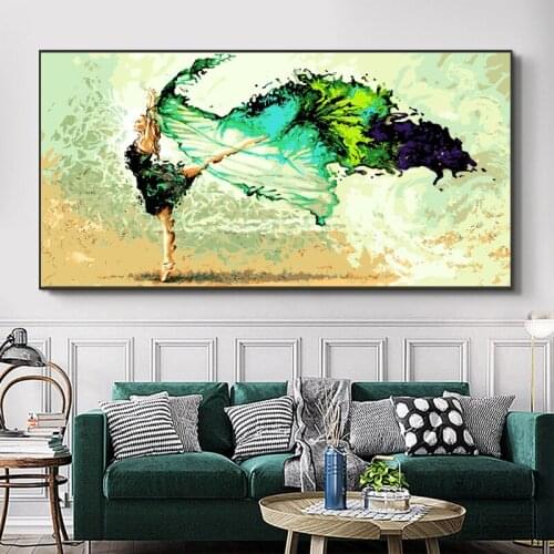 SELFLESSLY Abstract Art Dancing Girl In Beach Canvas Painting Oil Painting Printed Modern Wall Pictures For Living Room Posters