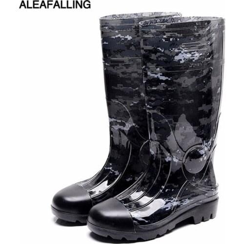 Aleafalling New High Tube Waterproof Rain Boots Winter Shoes Men Rain Boy Water Rubber Boots Outdoor Workplace Slip On Botas M74