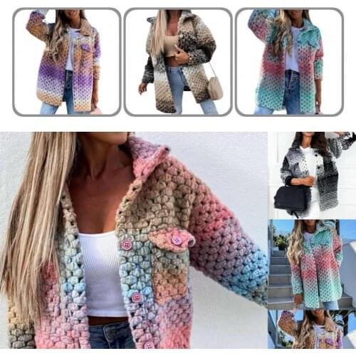 Comfy Attractive Colorful Print Single Breasted Coat Elegant Autumn Jacket Printed for Daily Wear