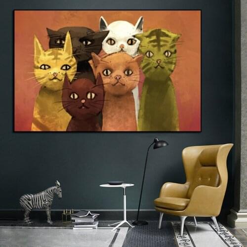 Animal Party Wall Art Canvas Painting Print Poster Picture Abstract Animal Poster Modern Popular Home Mural And Bedroom Decor