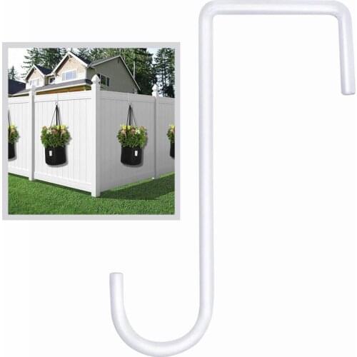 Vinyl Fence Hook Patio Hook White Powder Coated Steel Hangers for Indoor Outdoor Hanging Lights Plants Planters Bird Feeder