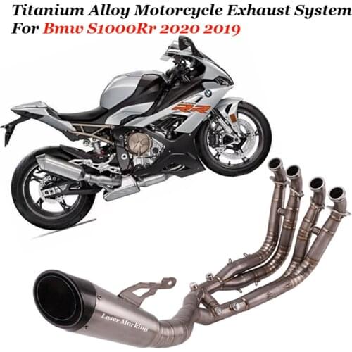 Motorcycle Exhaust Titanium Alloy Exhaust System For Bmw S1000Rr 2020 2019 Carbon Fiber Front Middle Muffler