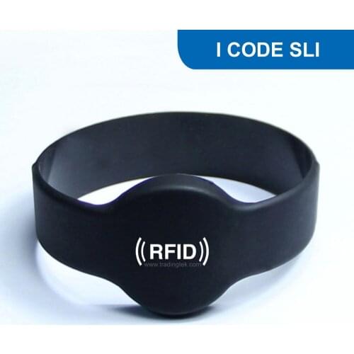 WB02 Silicone RFID Wristband With I CODE SLI, RFID Bracelet Protocol: ISO15693 ,13.56MHz, I CODE SLI Free Shipping