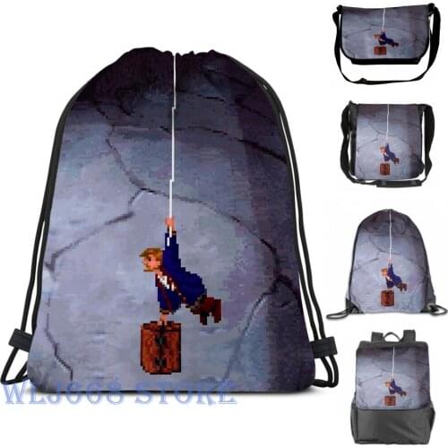 Funny graphic print shoulder Bags women Monkey Island II Single shoulder backpack travel for men Gym Bag