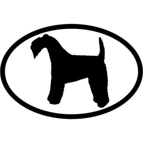 15.2*10.2CM KERRY BLUE TERRIER Dog Oval Car Cover Scratches Decorative Stickers Cartoon Vinyl Decals C6-1502