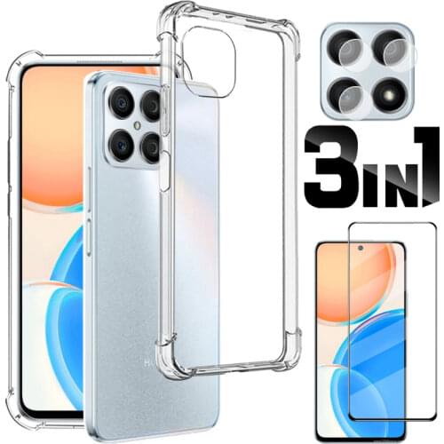 3-in-1, Phone Cases + Glass for Honor 30 S Huawei P30 Lite Magnetic Ring Silicone Cover P 30 Lite Huawei Honor30S Case Honor 30S